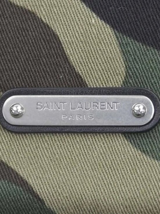 Auth SAINT LAURENT Camouflage Backpack Khaki/Black Canvas/Leather - 56572a main image 15